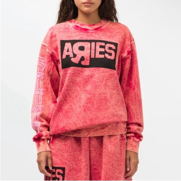 Vans X Aries Acid Wash Sweatshirt Limited Edition - Picture 1 of 8
